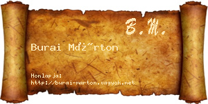 Burai Márton névjegykártya