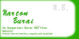 marton burai business card